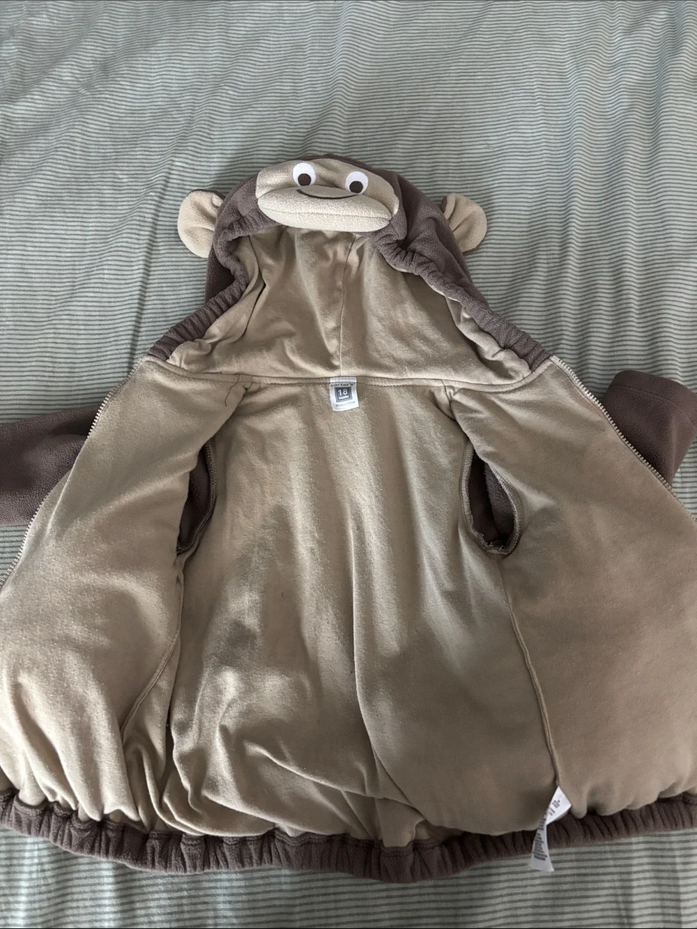 Carter's Brown Toddler 18 month Monkey Costume Hoodie